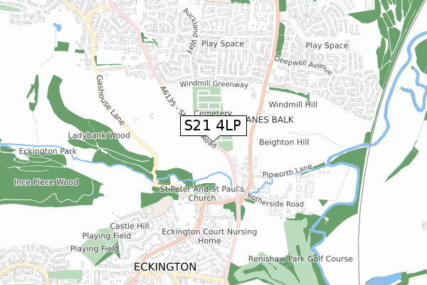 S21 4LP map - small scale - OS Open Zoomstack (Ordnance Survey) S21 4LP map - small scale - OS Open Zoomstack (Ordnance Survey)