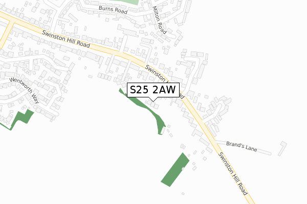 S25 2AW map - large scale - OS Open Zoomstack (Ordnance Survey) S25 2AW map - large scale - OS Open Zoomstack (Ordnance Survey)