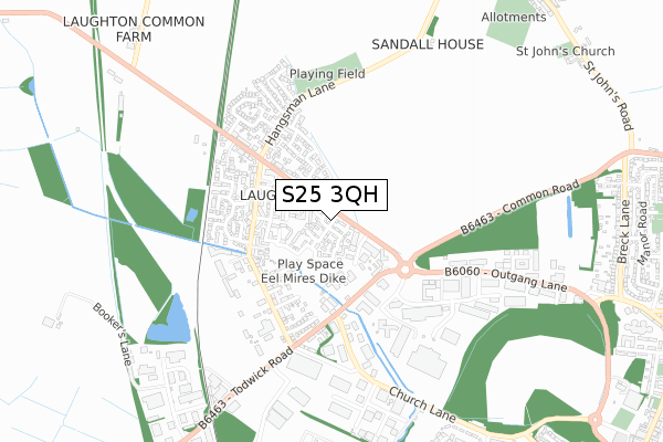 S25 3QH map - small scale - OS Open Zoomstack (Ordnance Survey) S25 3QH map - small scale - OS Open Zoomstack (Ordnance Survey)