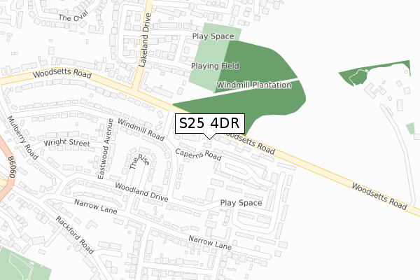 S25 4DR map - large scale - OS Open Zoomstack (Ordnance Survey) S25 4DR map - large scale - OS Open Zoomstack (Ordnance Survey)