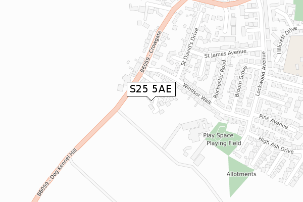 S25 5AE map - large scale - OS Open Zoomstack (Ordnance Survey) S25 5AE map - large scale - OS Open Zoomstack (Ordnance Survey)