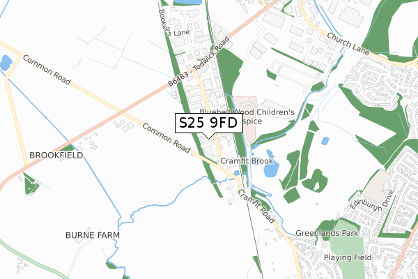 S25 9FD map - small scale - OS Open Zoomstack (Ordnance Survey) S25 9FD map - small scale - OS Open Zoomstack (Ordnance Survey)