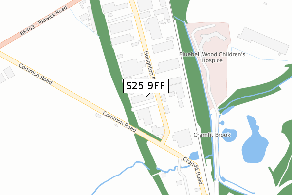 S25 9FF map - large scale - OS Open Zoomstack (Ordnance Survey) S25 9FF map - large scale - OS Open Zoomstack (Ordnance Survey)