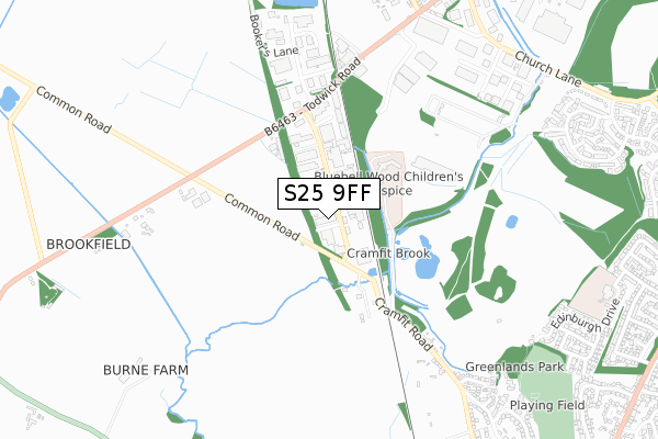 S25 9FF map - small scale - OS Open Zoomstack (Ordnance Survey) S25 9FF map - small scale - OS Open Zoomstack (Ordnance Survey)