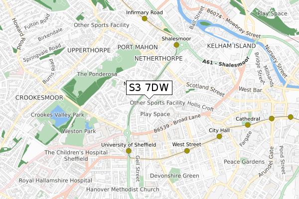 S3 7DW map - small scale - OS Open Zoomstack (Ordnance Survey) S3 7DW map - small scale - OS Open Zoomstack (Ordnance Survey)
