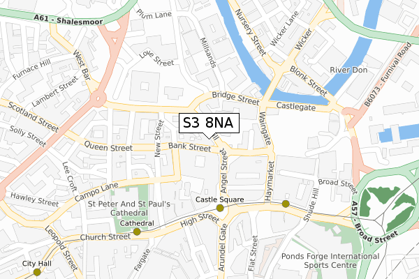 S3 8NA map - large scale - OS Open Zoomstack (Ordnance Survey)