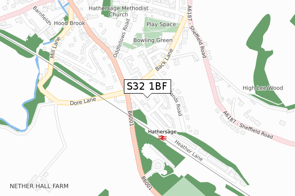 S32 1BF map - large scale - OS Open Zoomstack (Ordnance Survey)