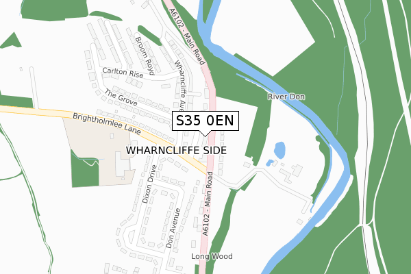 S35 0EN map - large scale - OS Open Zoomstack (Ordnance Survey)