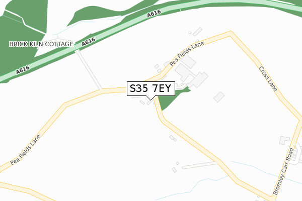 S35 7EY map - large scale - OS Open Zoomstack (Ordnance Survey)