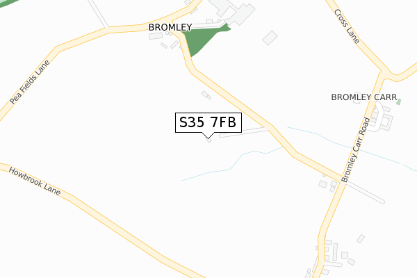 S35 7FB map - large scale - OS Open Zoomstack (Ordnance Survey)