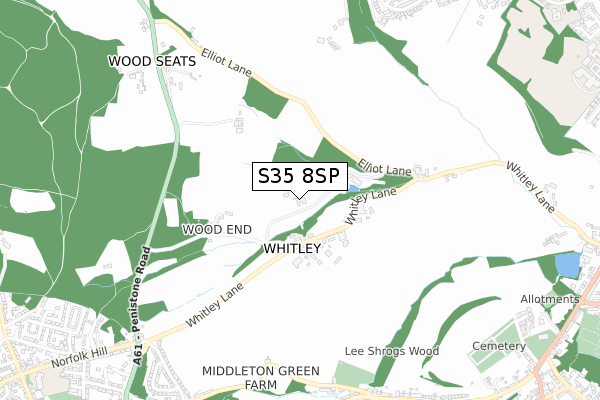 S35 8SP map - small scale - OS Open Zoomstack (Ordnance Survey)