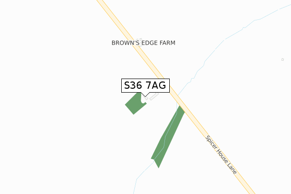 S36 7AG map - large scale - OS Open Zoomstack (Ordnance Survey)