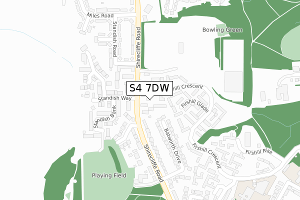 S4 7DW map - large scale - OS Open Zoomstack (Ordnance Survey)