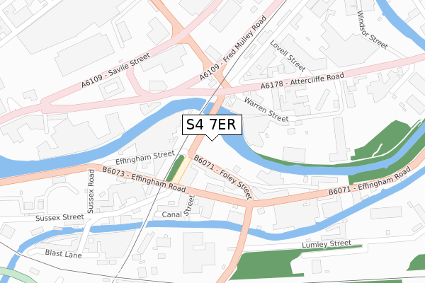 S4 7ER map - large scale - OS Open Zoomstack (Ordnance Survey)