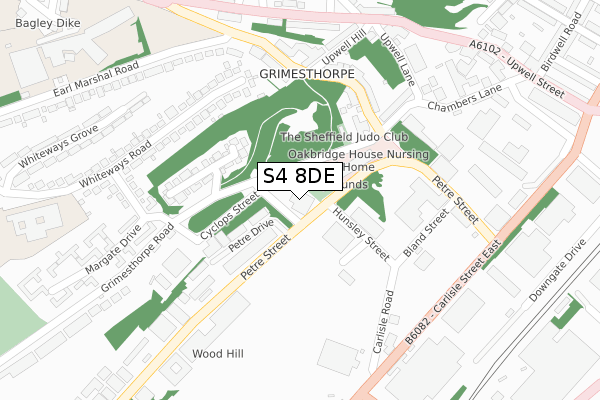 S4 8DE map - large scale - OS Open Zoomstack (Ordnance Survey)