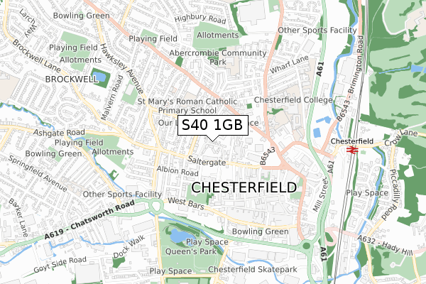 S40 1GB map - small scale - OS Open Zoomstack (Ordnance Survey)