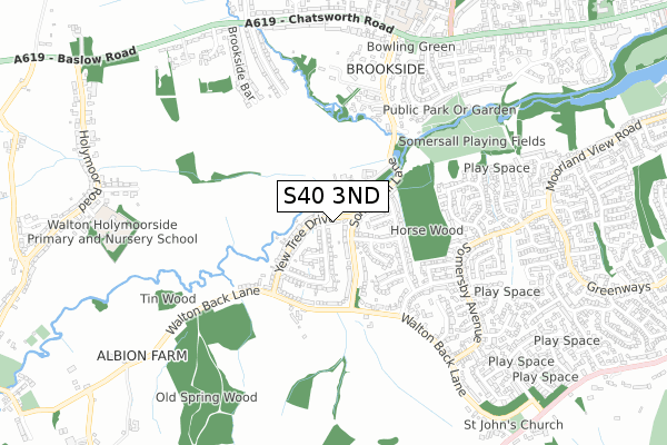 S40 3ND map - small scale - OS Open Zoomstack (Ordnance Survey)