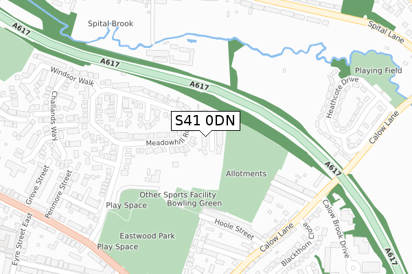 S41 0DN map - large scale - OS Open Zoomstack (Ordnance Survey)