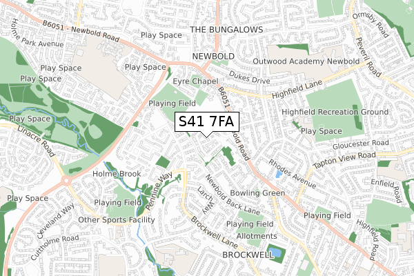 S41 7FA map - small scale - OS Open Zoomstack (Ordnance Survey) S41 7FA map - small scale - OS Open Zoomstack (Ordnance Survey)