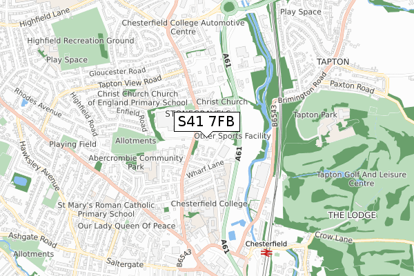 S41 7FB map - small scale - OS Open Zoomstack (Ordnance Survey) S41 7FB map - small scale - OS Open Zoomstack (Ordnance Survey)