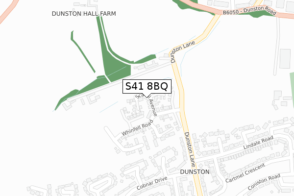 S41 8BQ map - large scale - OS Open Zoomstack (Ordnance Survey)