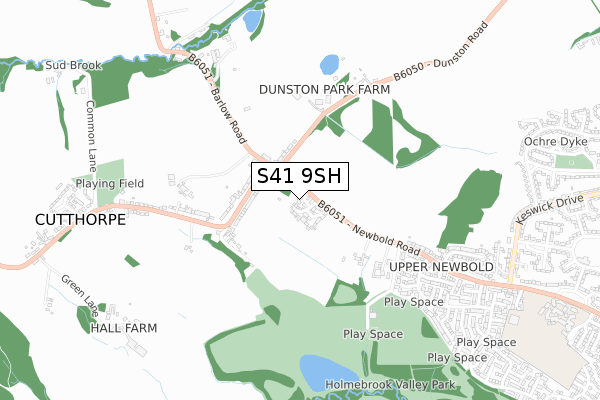 S41 9SH map - small scale - OS Open Zoomstack (Ordnance Survey)