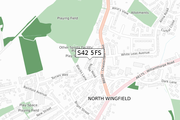 S42 5FS map - large scale - OS Open Zoomstack (Ordnance Survey) S42 5FS map - large scale - OS Open Zoomstack (Ordnance Survey)