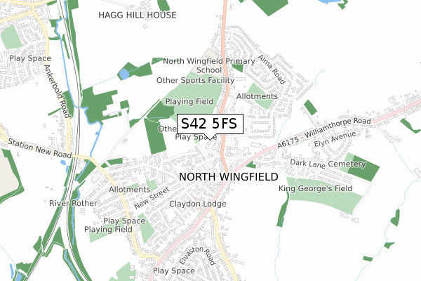 S42 5FS map - small scale - OS Open Zoomstack (Ordnance Survey)