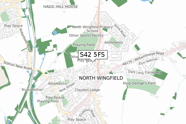 S42 5FS map - small scale - OS Open Zoomstack (Ordnance Survey) S42 5FS map - small scale - OS Open Zoomstack (Ordnance Survey)