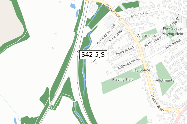 S42 5JS map - large scale - OS Open Zoomstack (Ordnance Survey) S42 5JS map - large scale - OS Open Zoomstack (Ordnance Survey)