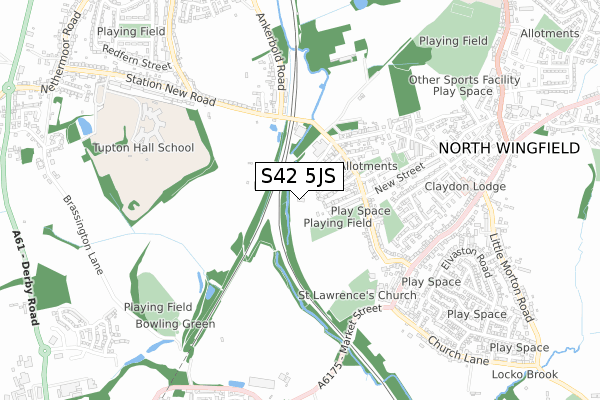 S42 5JS map - small scale - OS Open Zoomstack (Ordnance Survey) S42 5JS map - small scale - OS Open Zoomstack (Ordnance Survey)