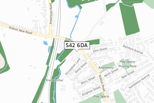 S42 6DA map - large scale - OS Open Zoomstack (Ordnance Survey) S42 6DA map - large scale - OS Open Zoomstack (Ordnance Survey)