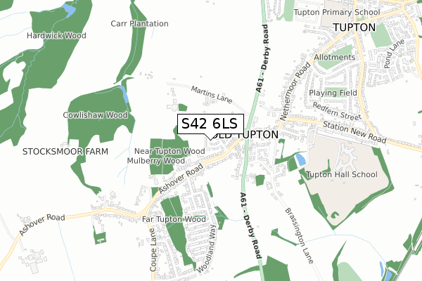 S42 6LS map - small scale - OS Open Zoomstack (Ordnance Survey) S42 6LS map - small scale - OS Open Zoomstack (Ordnance Survey)