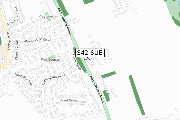 S42 6UE map - large scale - OS Open Zoomstack (Ordnance Survey)