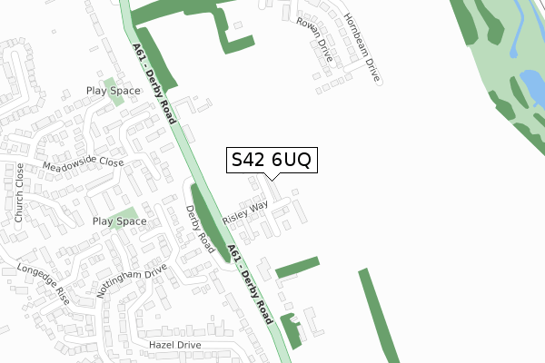 S42 6UQ map - large scale - OS Open Zoomstack (Ordnance Survey)