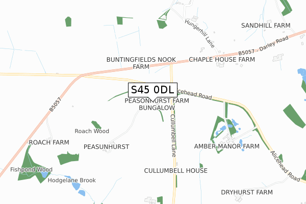 S45 0DL map - small scale - OS Open Zoomstack (Ordnance Survey) S45 0DL map - small scale - OS Open Zoomstack (Ordnance Survey)