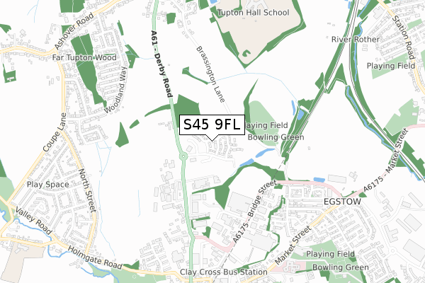 S45 9FL map - small scale - OS Open Zoomstack (Ordnance Survey) S45 9FL map - small scale - OS Open Zoomstack (Ordnance Survey)