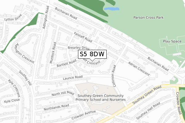S5 8DW map - large scale - OS Open Zoomstack (Ordnance Survey) S5 8DW map - large scale - OS Open Zoomstack (Ordnance Survey)
