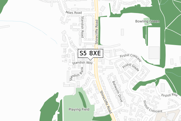 S5 8XE map - large scale - OS Open Zoomstack (Ordnance Survey)