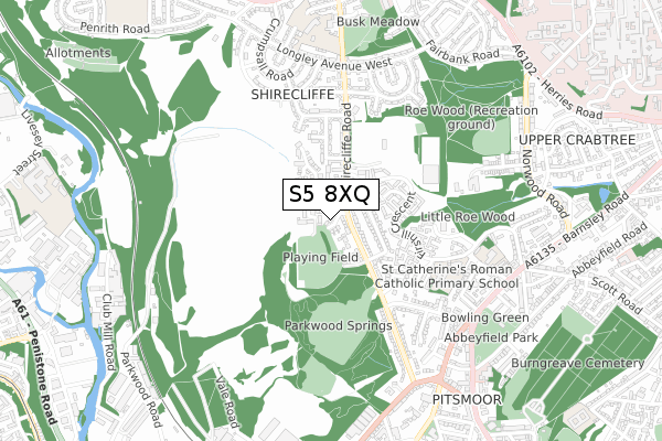 S5 8XQ map - small scale - OS Open Zoomstack (Ordnance Survey) S5 8XQ map - small scale - OS Open Zoomstack (Ordnance Survey)