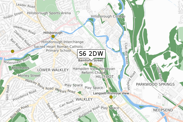 S6 2DW map - small scale - OS Open Zoomstack (Ordnance Survey) S6 2DW map - small scale - OS Open Zoomstack (Ordnance Survey)