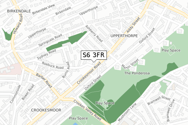 S6 3FR map - large scale - OS Open Zoomstack (Ordnance Survey)