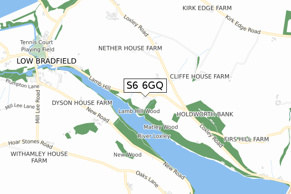 S6 6GQ map - small scale - OS Open Zoomstack (Ordnance Survey)