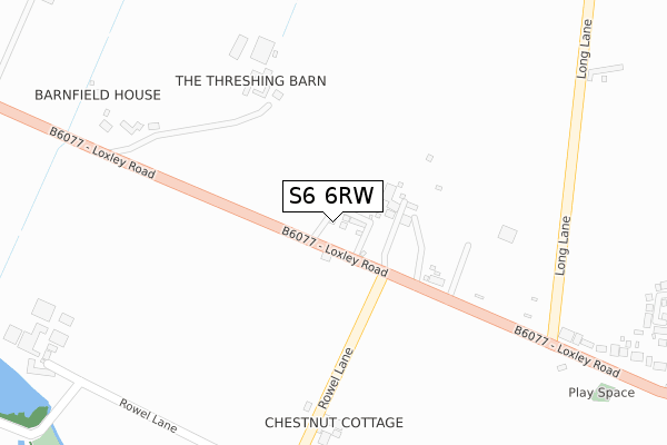 S6 6RW map - large scale - OS Open Zoomstack (Ordnance Survey)