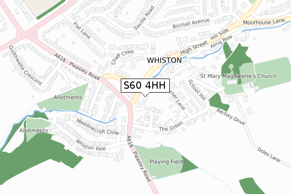 S60 4HH map - large scale - OS Open Zoomstack (Ordnance Survey)