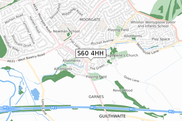 S60 4HH map - small scale - OS Open Zoomstack (Ordnance Survey)