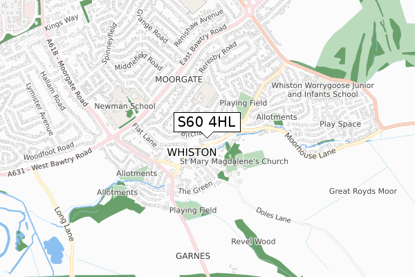 S60 4HL map - small scale - OS Open Zoomstack (Ordnance Survey) S60 4HL map - small scale - OS Open Zoomstack (Ordnance Survey)