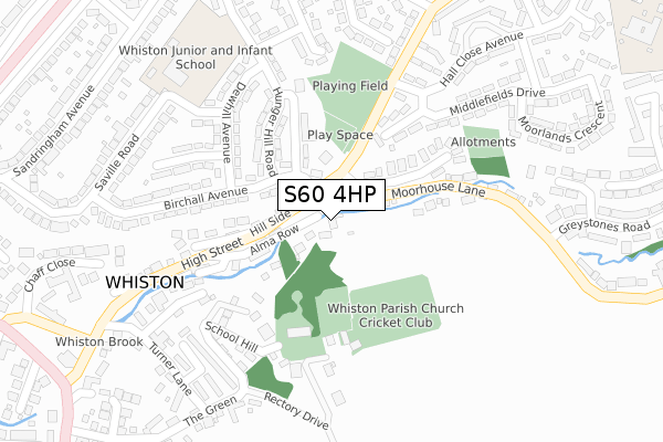 S60 4HP map - large scale - OS Open Zoomstack (Ordnance Survey)