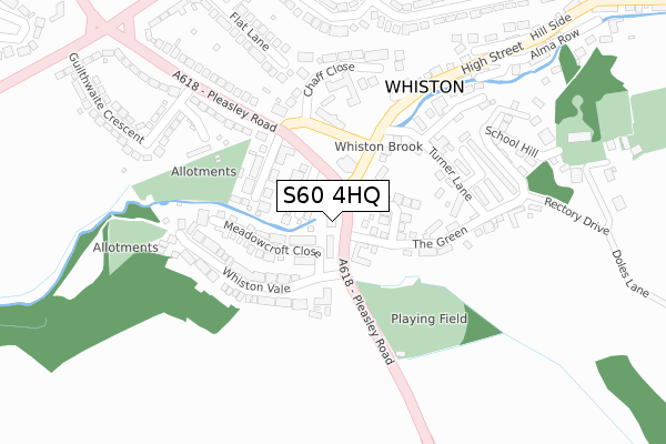 S60 4HQ map - large scale - OS Open Zoomstack (Ordnance Survey)