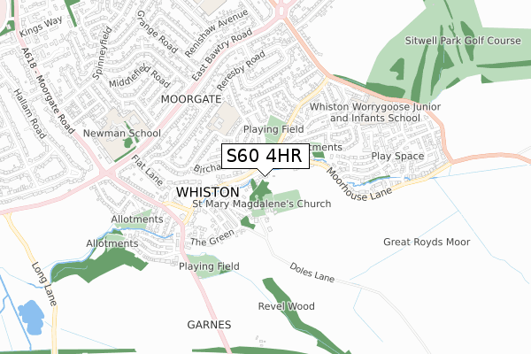 S60 4HR map - small scale - OS Open Zoomstack (Ordnance Survey)